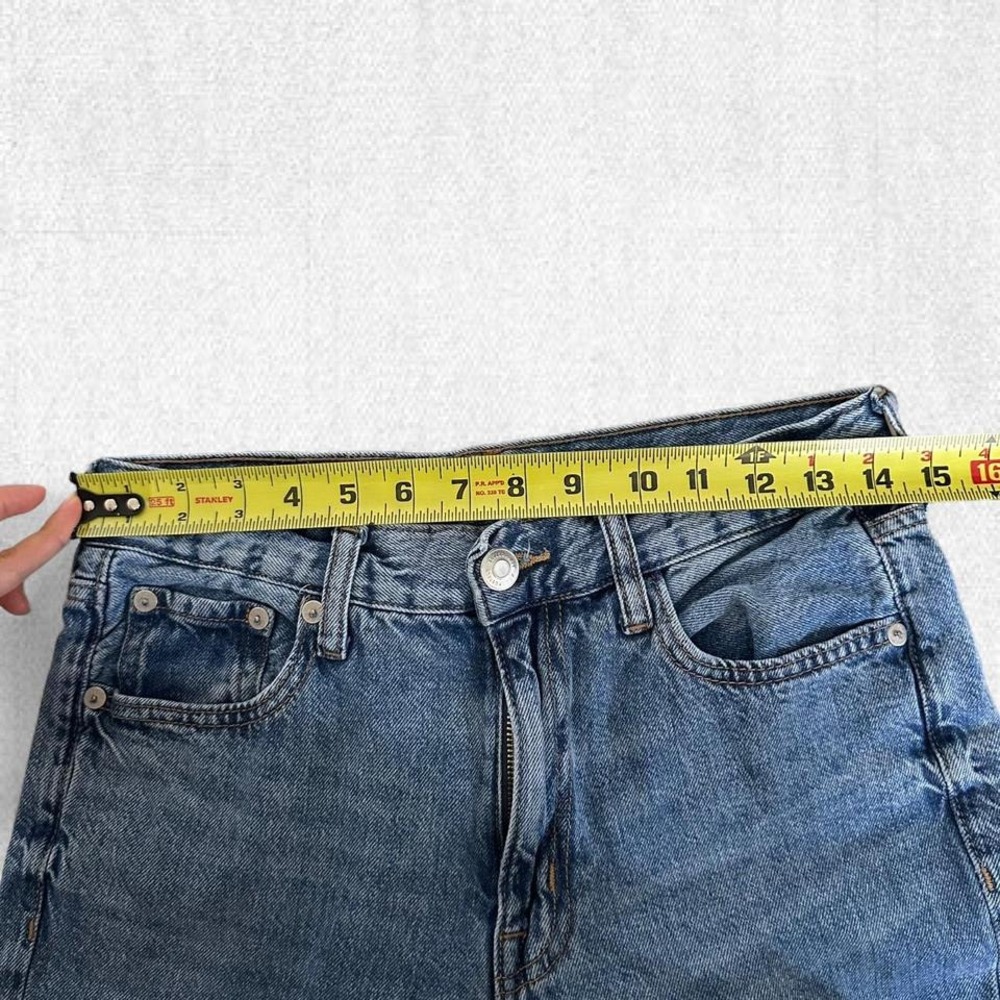 Aeropostale High Rise Baggy Jeans Medium Wash Blue Womens Size 2 Short Denim - Picture 5 of 8